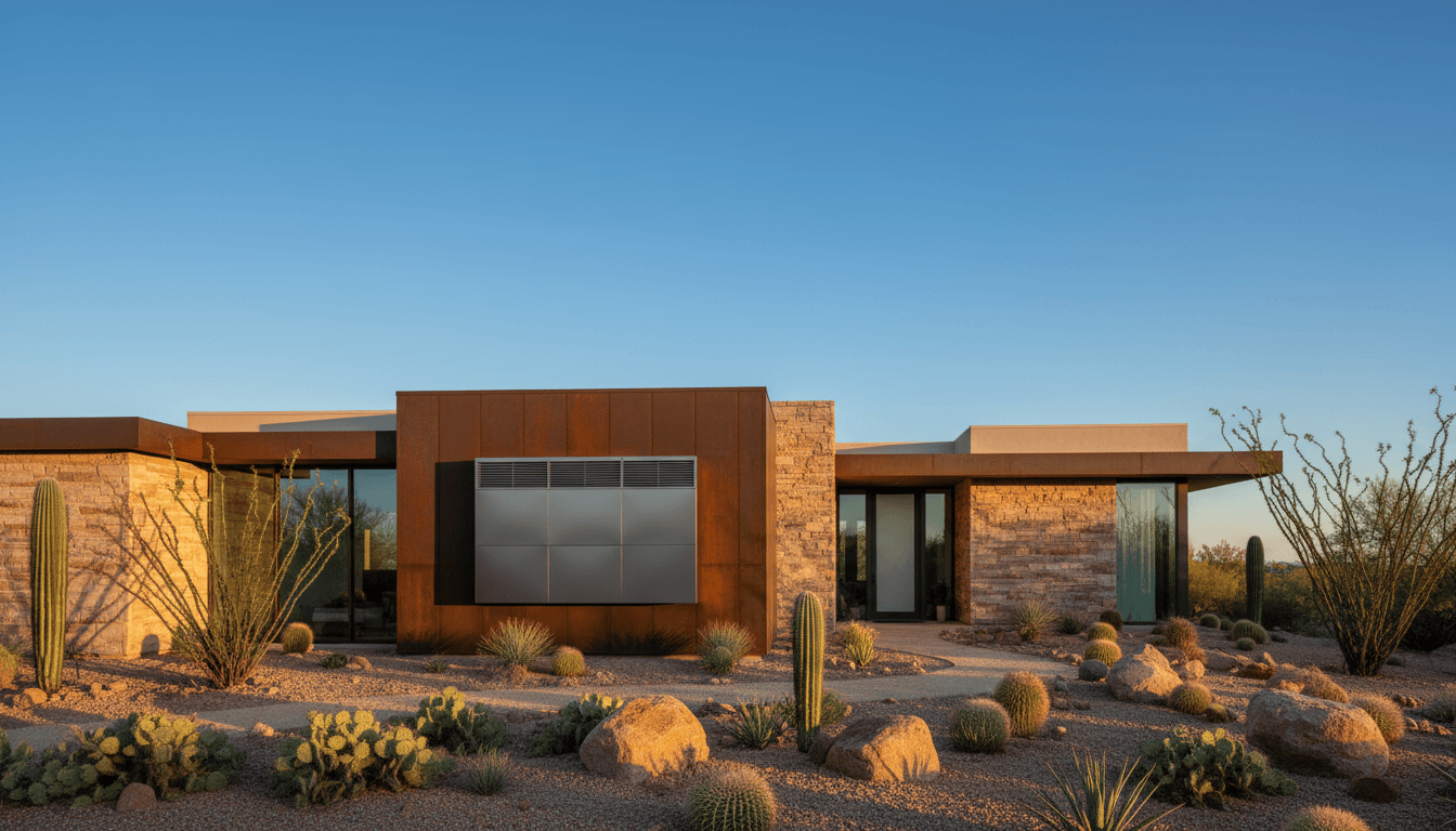 Modern Arizona home with professional HVAC installation